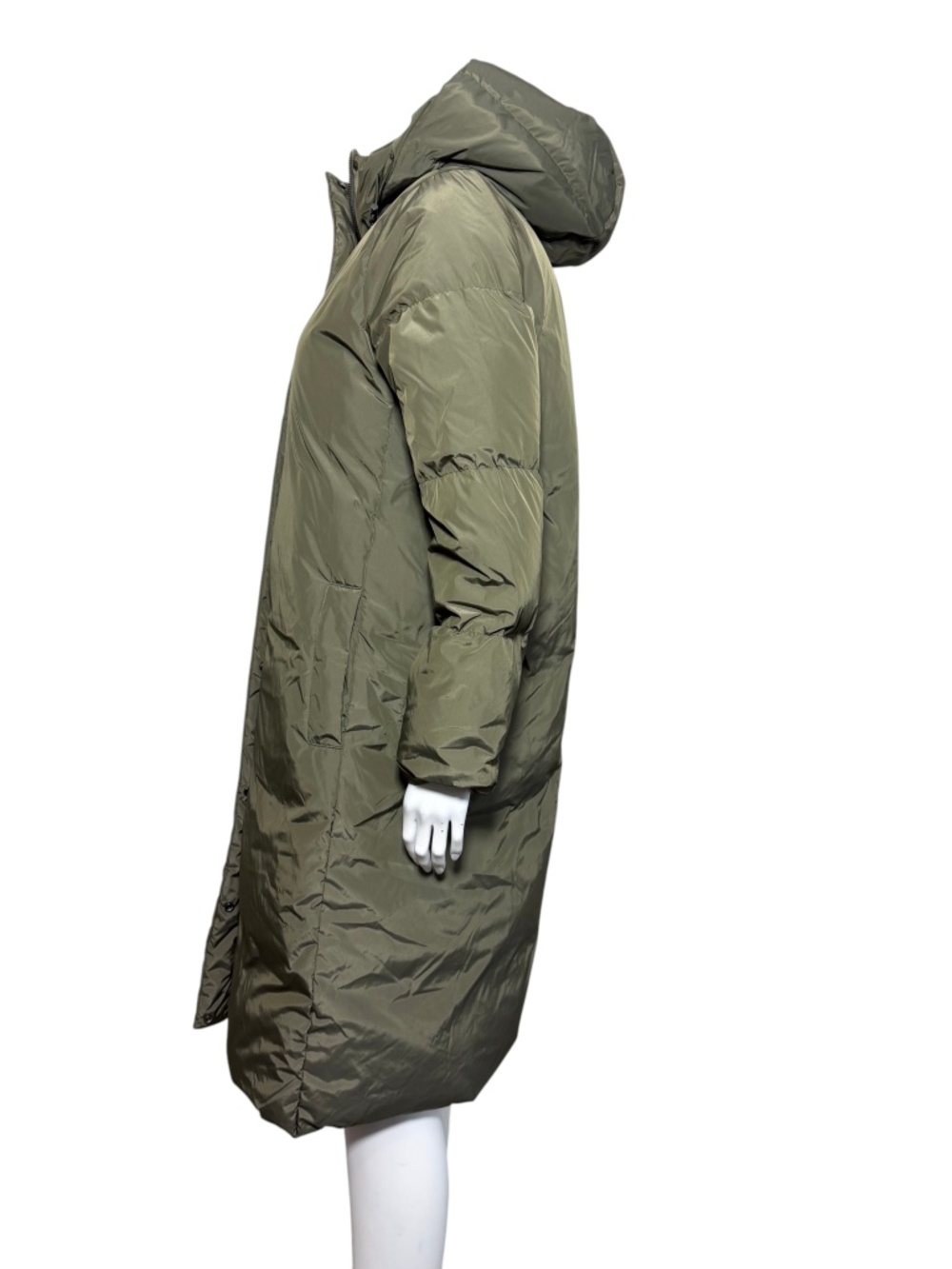 Jenni Kayne Long Puffer Coat Olive Green Hooded Down Parka Size XS - Picture 5 of 10